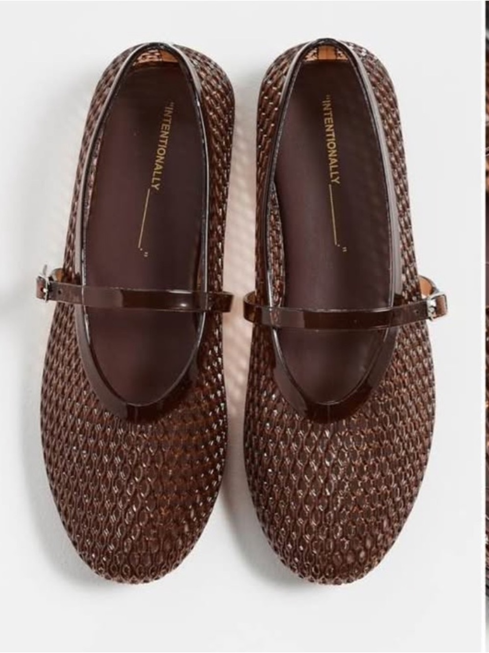 INTENTIONALLY BLANK Brown Jelly Mary Jane Flats